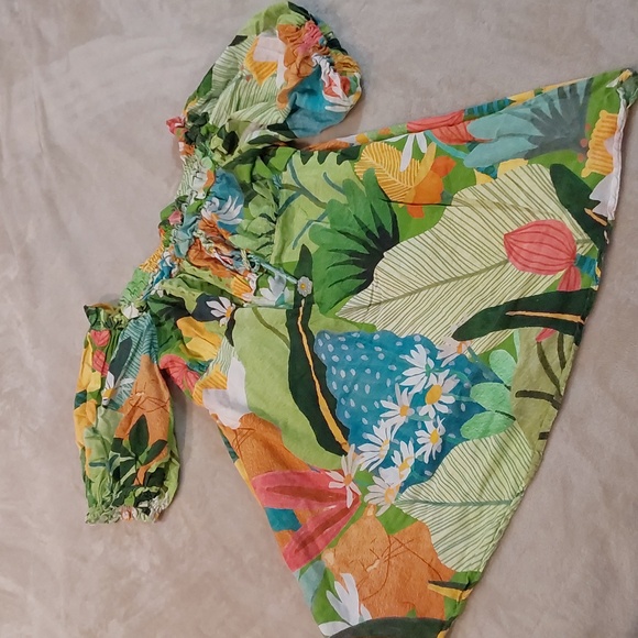 Farm Rio Off The Sholder Tropical Dress Womens Size L - Picture 2 of 16
